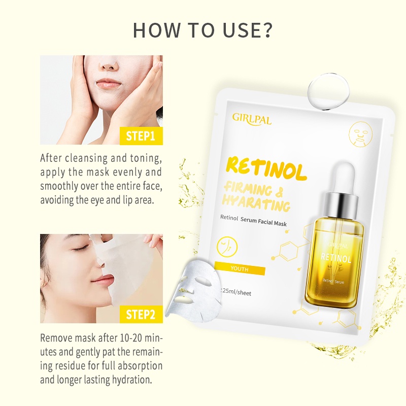 (COD) GIRLPAL -  Retinol Serum Face Sheet Mask Youth / Serum Facial Mask | Masker Wajah