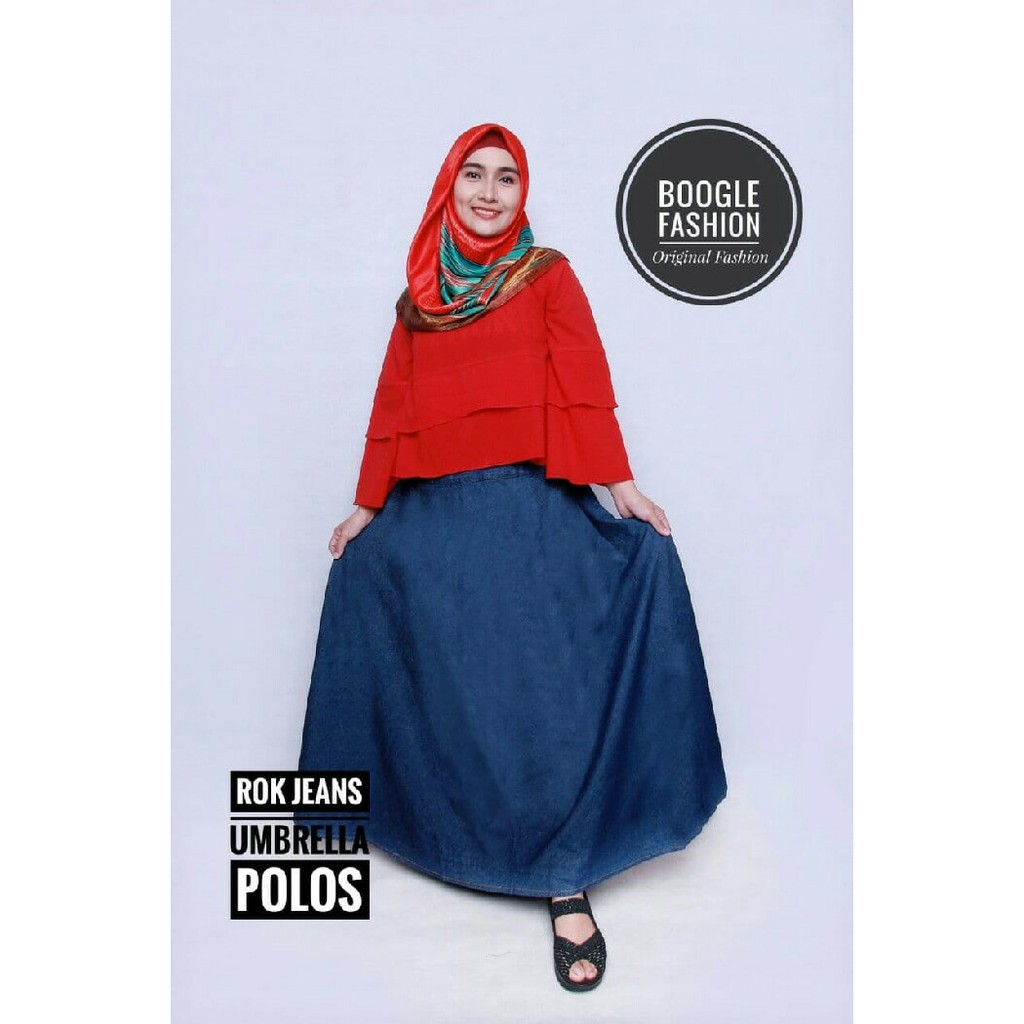 rok jeans payung /rok jeans panjang polos/rok panjang /rok levis
