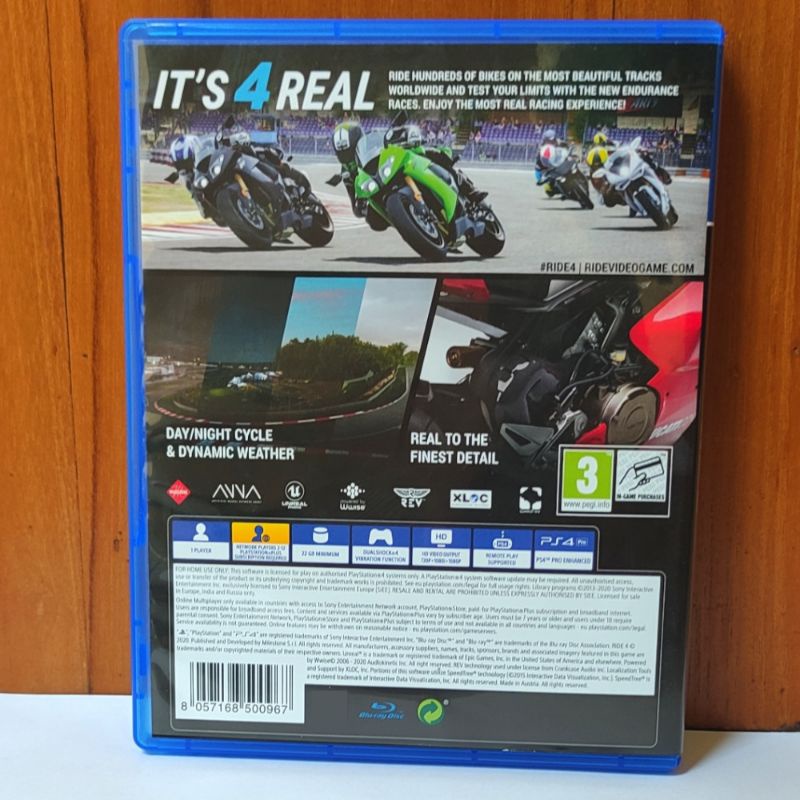 Kaset Ride 4 PS4 Game Ride4 Riders Balapan Game Playstation PS 4 5 CD BD Games Balap Motor Original Asli Racing Race Ride 2 3 4 5