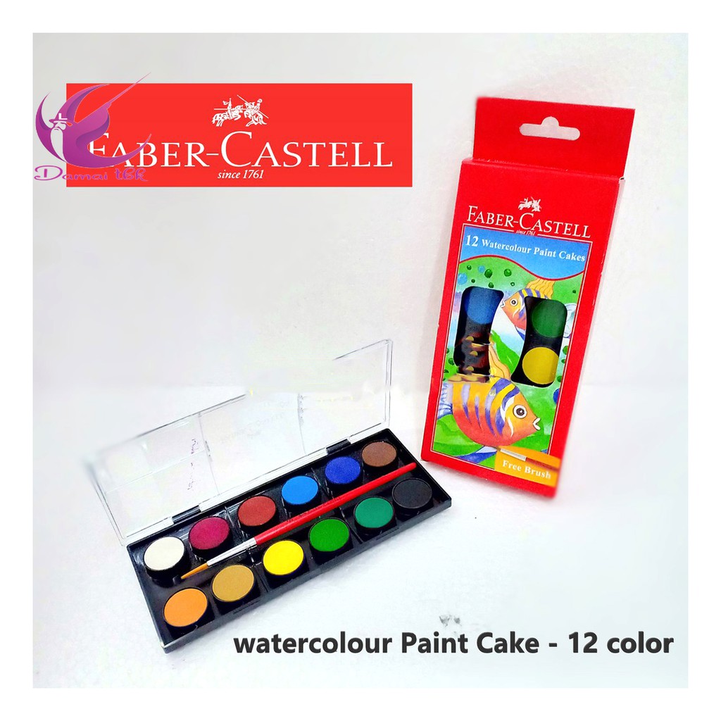 

Faber Castell Cat Air Watercolor Faber Castell Paint Cake 12 warna