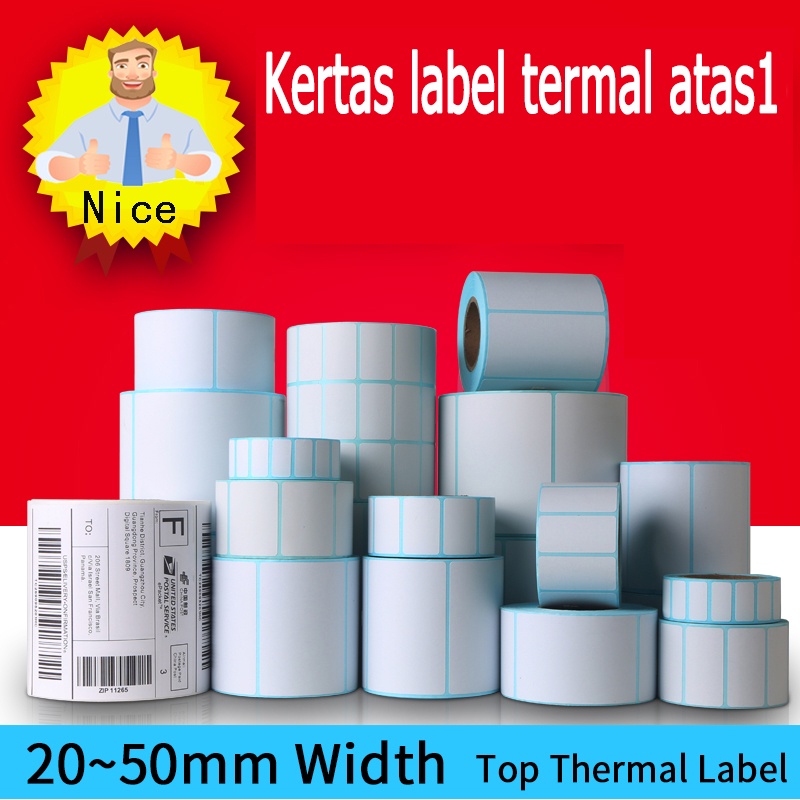 

（Barang spot）Thermal Label 60x40 30x20 Paper Kertas Label Thermal Warna Putih Ramah Lingkungan