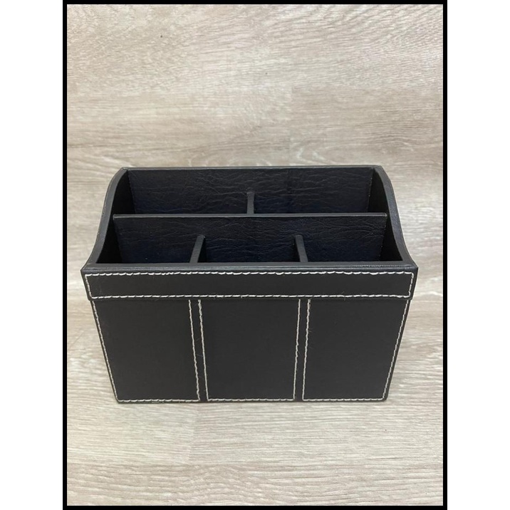 

Tempat Wadah Atk / Kotak Pensil Pena Remot Handphone Bahan Kulit