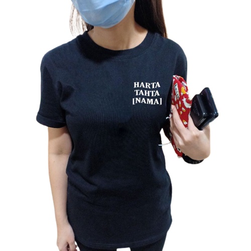 KAOS DISTRO HARTA TAHTA PRIA/WANITA(BEBAS REQUEST NAMA)bahan cotton combed 30s