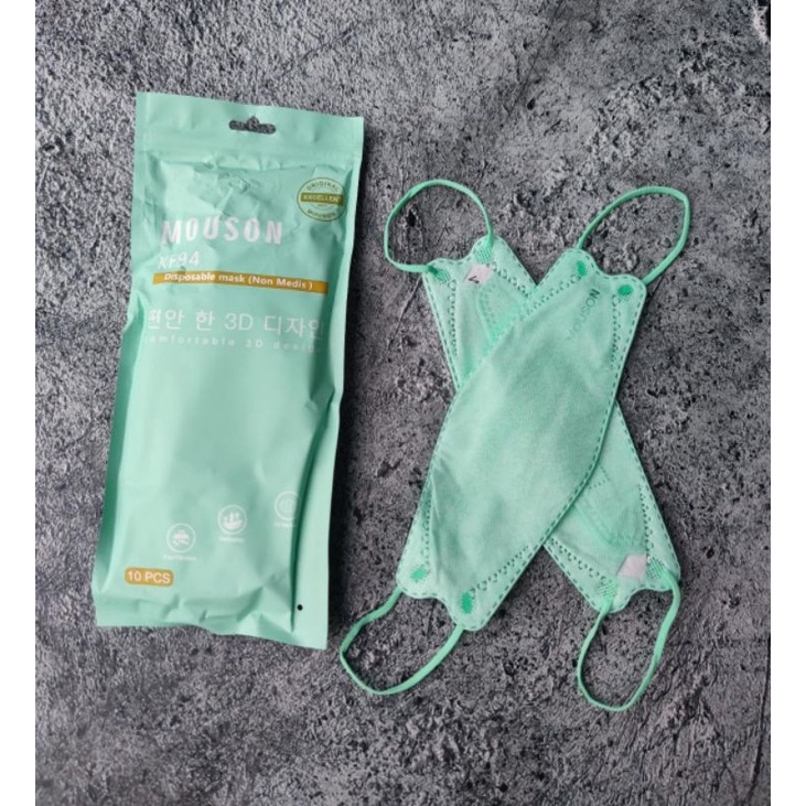 MASKER KF94 MOUSON 4 PLY PREMIUM EMBOSS, SOFT TOSCA (ISI 10PCS/PACK)