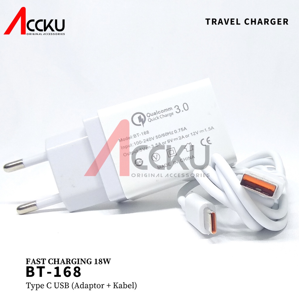 Charger 18W Type C Charger Micro Usb Fast Charging 18W Samsung Quick Charge Ori New -  BT-168