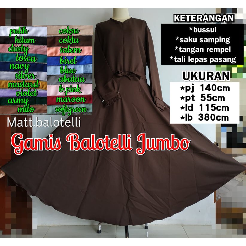 Gamis balotelli jumbo umbrella/gamis jumbo balotelli polos/gamis big size balotelli umbrella