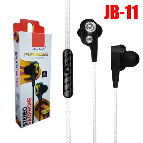 Hansdsfree Stereo JB-11 Headset Purebass Earphone With Mic-4