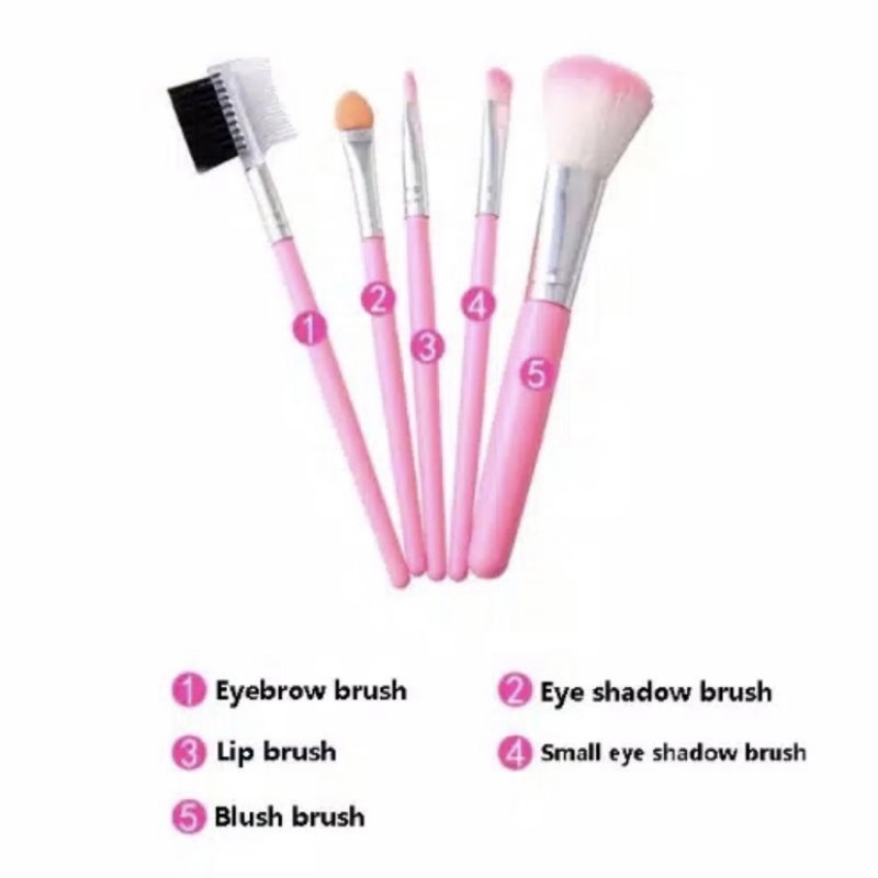 5PCS/Set Kuas Make Up Brush Kuas Makeup Eyebrow Brush Blush On Blush Eyeshadow Brush Sponge