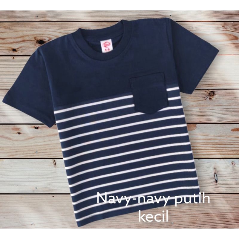 kaos kombinasi polos salur poket