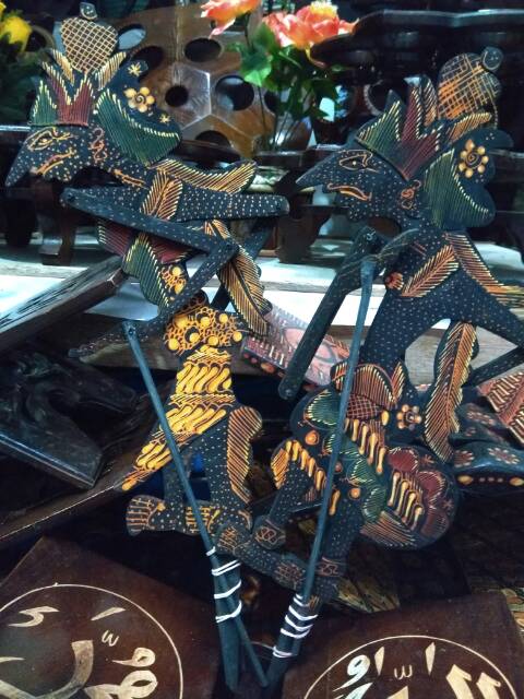 (BISA COD) WAYANG RAMA SHINTA BATIK UKURAN BESAR 50x15 cm - PAJANGAN DEKORASI RUMAH MURAH