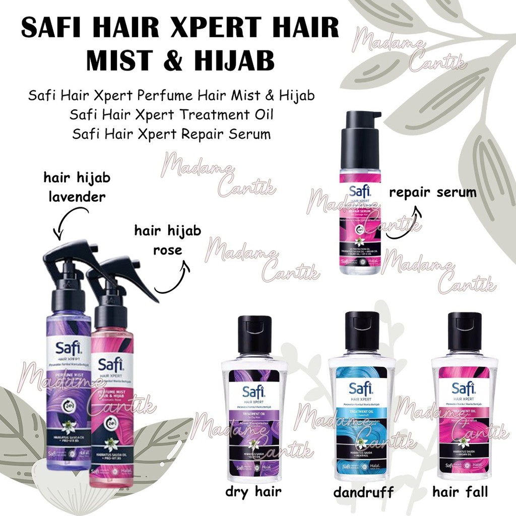 ✿ MADAME ✿ SAFI HAIR XPERT HAIR MIST &amp; HIJAB SERUM RAMBUT TREATMENT OIL REPAIR BPOM