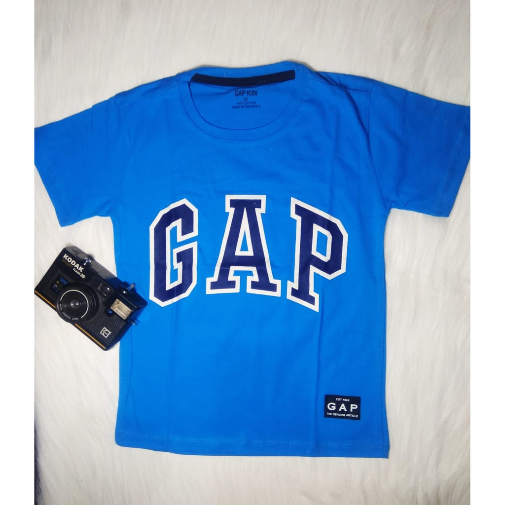 Baju Kaos Anak Branded Cowok Gap Kid Biru