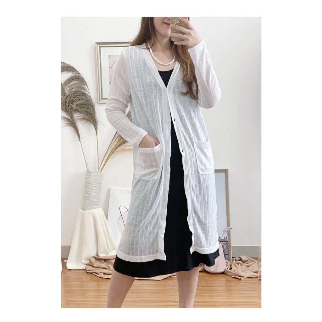 Long Cardigan white