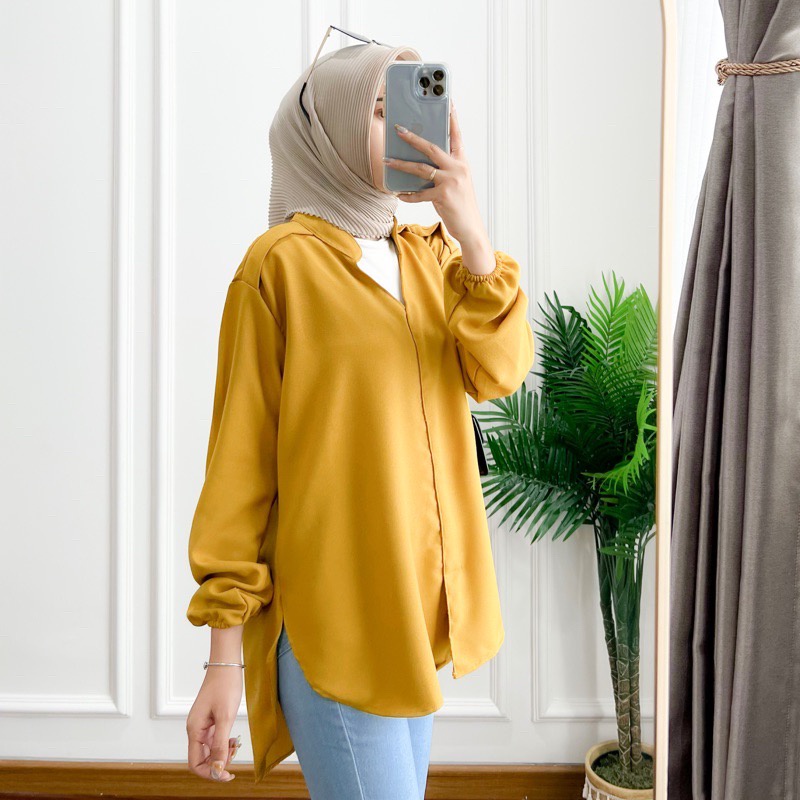 BEFAST - ZFS OOTD Blouse ANDINY / STELIA OVERSIZE SHAKILA BLOUSE / Blouse Oversize Casual Wanita / Atasan Lengan Panjang / Pakaian Kerja Wanita / Blouse Polos formal / Fashion Kekinian Remaja ABG / Blouse Jumbo Trendy / Terlaris