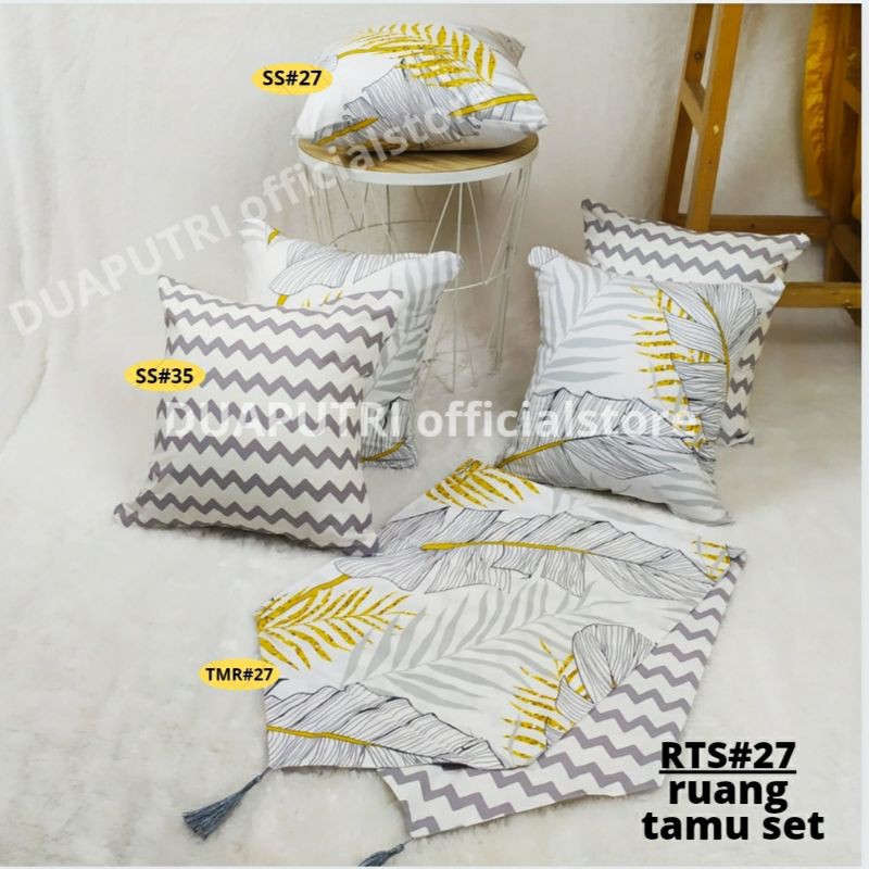 PAKET 5 SARUNG BANTAL SOFA PLUS TAPLAK MEJA