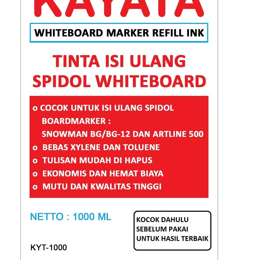 

Flash Sale - Tinta spidol whiteboard refill Kayata dan 1000 ML Tinta isi ulang spidol