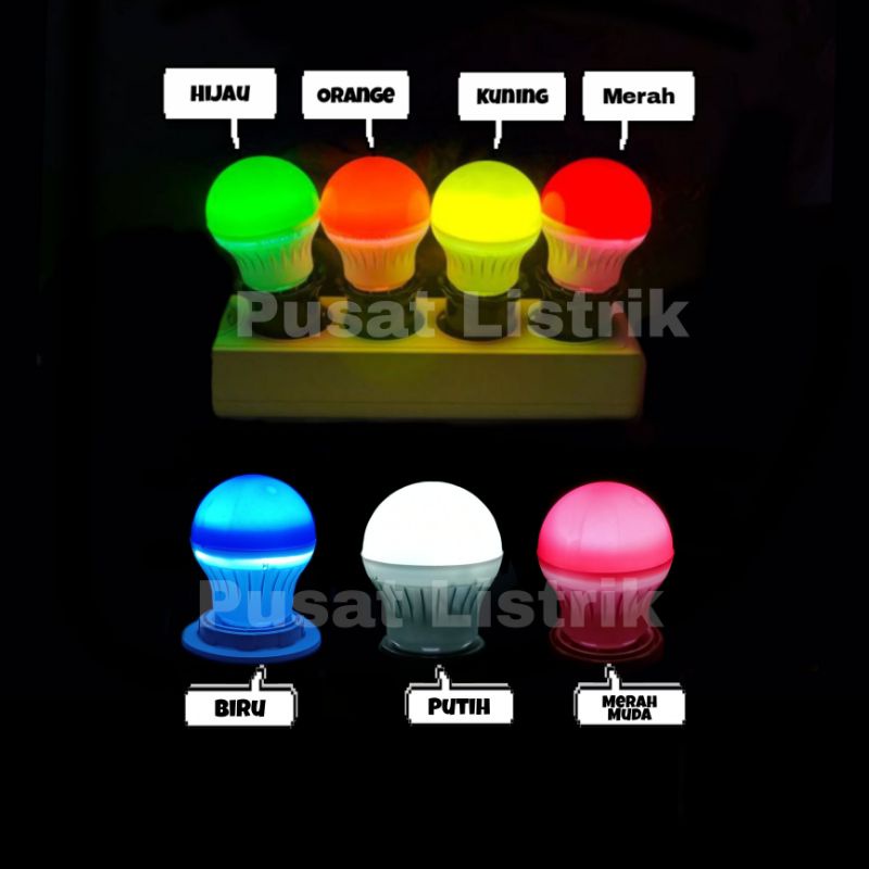 Lampu LED 3watt Warna Warni Dexicon Bohlam PingPong e27 Lampu Tidur LED 3watt