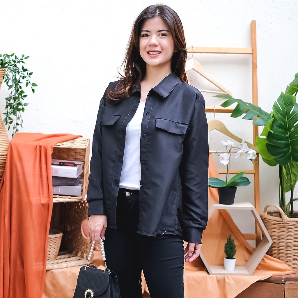 Tq88indonesia Fashion Kemeja Polos Wanita Lengan Panjang / Kem Talanta  / Kemeja Oversize Shirt / Kemeja Oversize Wanita/ Kemeja Santai Cewek / Kem Polos / Kemeja Kekinian / Kemeja Wanita