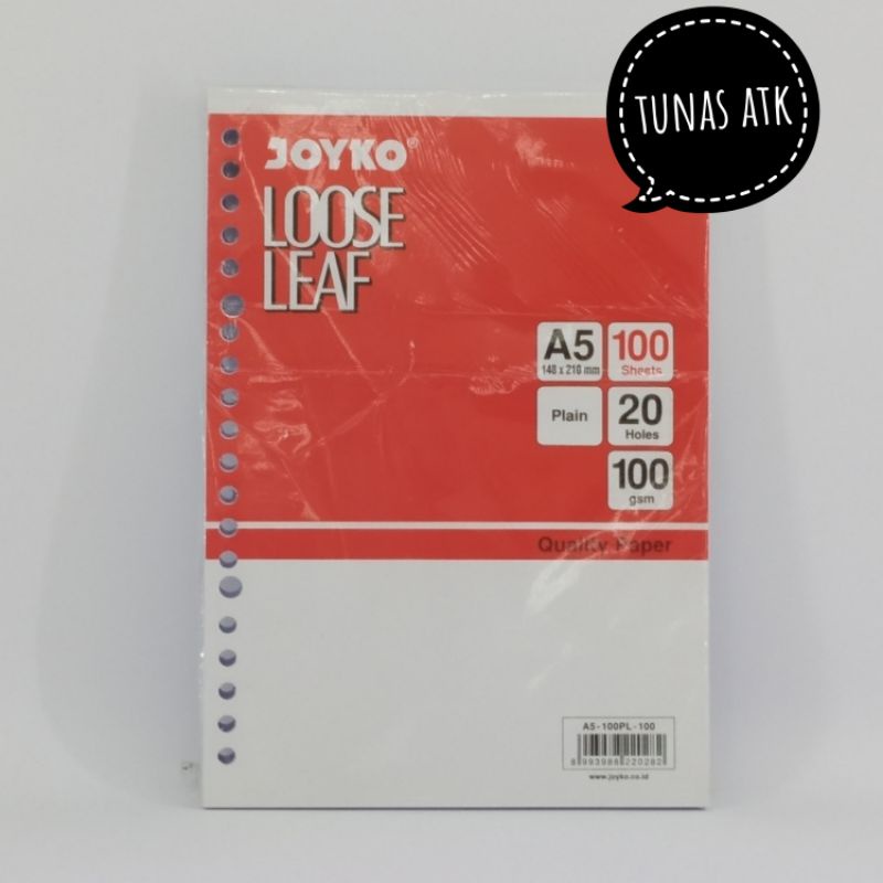 

JOYKO LOOSE LEAF PLAIN A5 100S