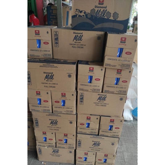 

(ISI 12PCS) Susu Uht Susu Cair Diamond 1L Fullcream Per Karton