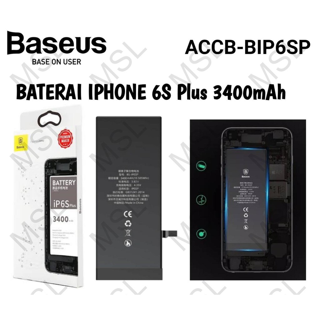 Baseus Baterai Apple iPhone 6S Plus / 6S+ 3400 mAh Double