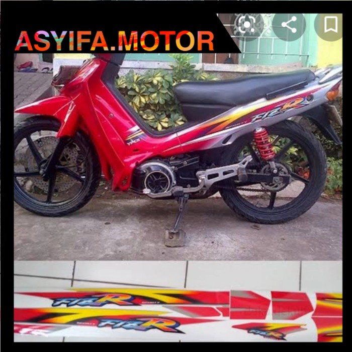 Sticker stripping body Yamaha F1ZR merah silver