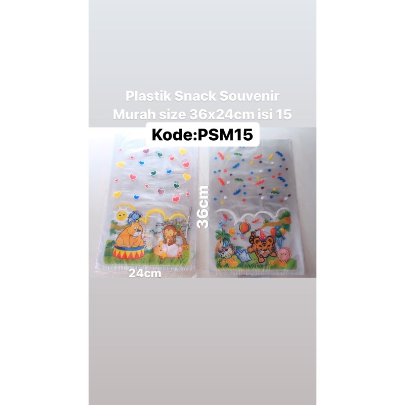 

plastik snack souvenir ultah anak murah size 36x24 isi 15