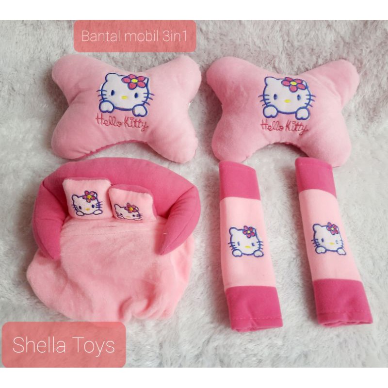 Bantal mobil 3 IN 1 karakter motif bordir