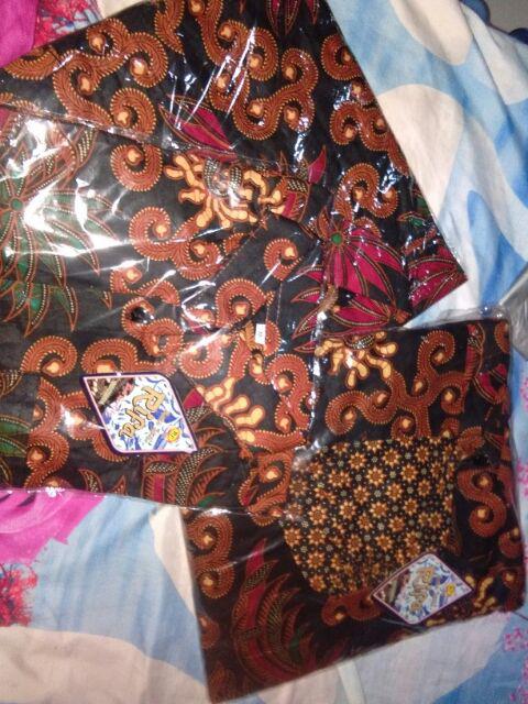 [bisa Cod] Batik Rifa Cfbr034 Baju Batik Couple Family Gamis & Kemeja Lengan Pendek Katun Halus