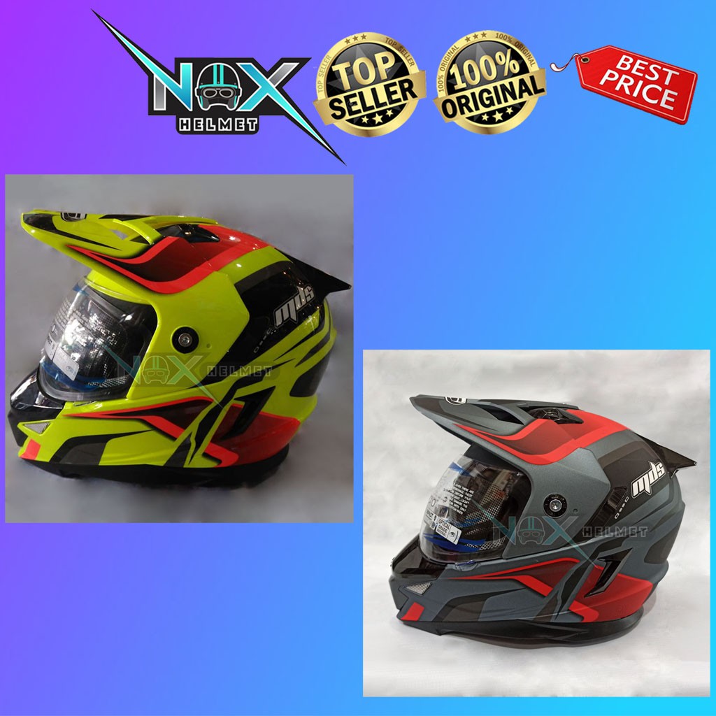 Helm MDS Super Pro Motif #2 Cross Supermoto (Ongkir 2kg)
