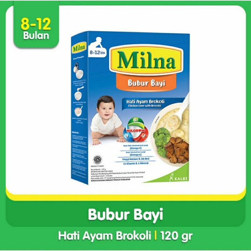 MILNA 8-12 bulan Bubur Bayi  Box/ Bubur bayi/Makanan bayi - 120gr