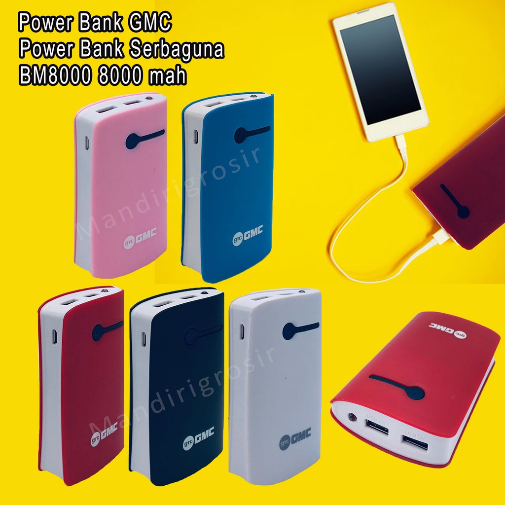 Power Bank Serbaguna *Power Bank GMC * BM8000 8000 mah *