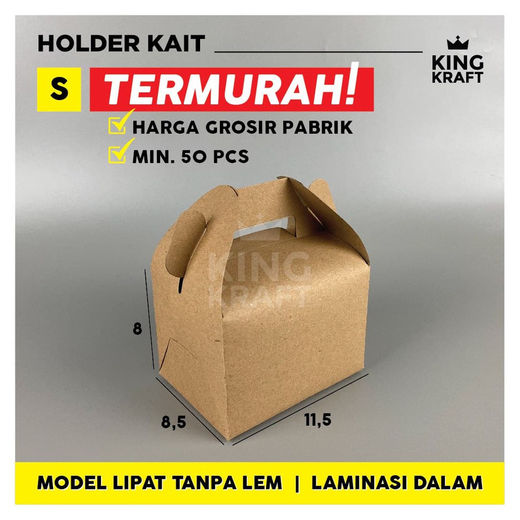 

BOX KUE BOX BROWNIES BOX HAMPERS PAPER HOLDER KAIT BAHAN KRAFT/ CRAFT FULL LAMINASI SIZE S & M