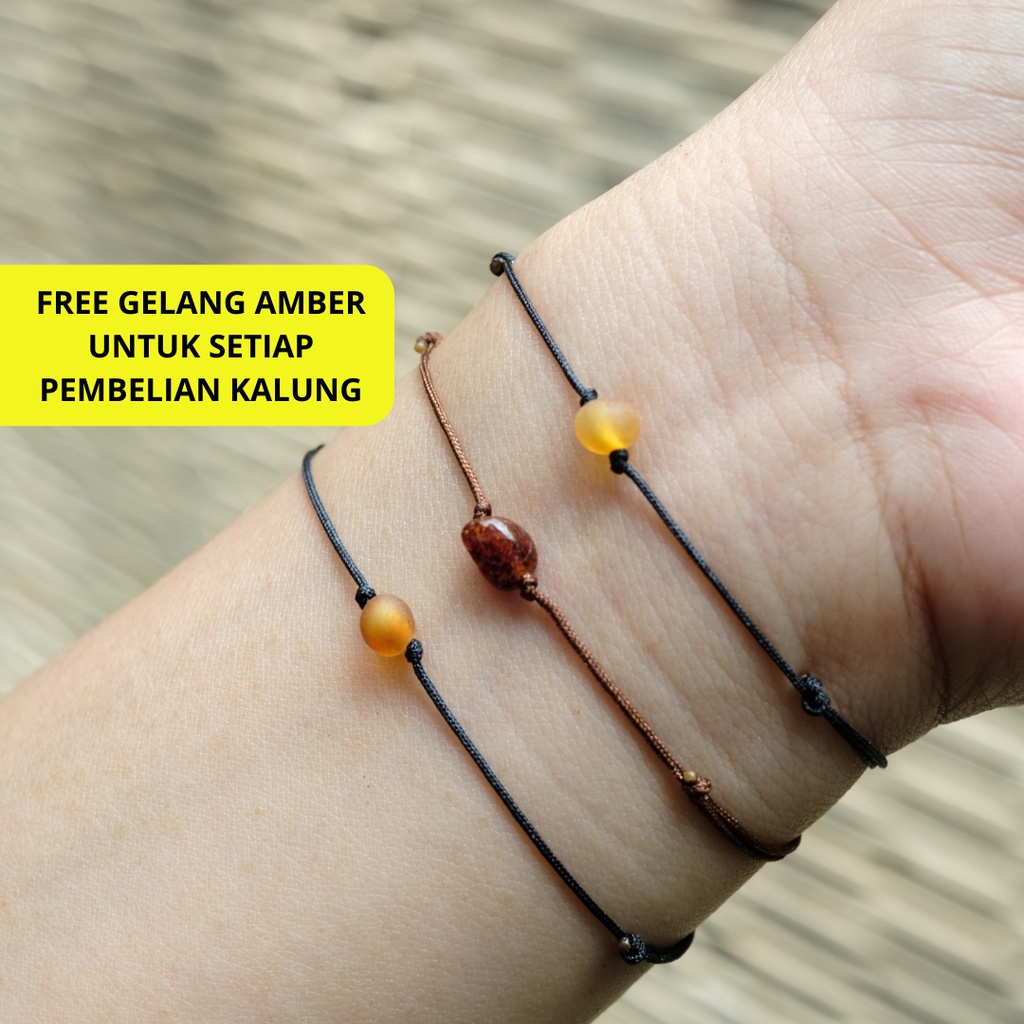 Gelang Amber Dewasa Milk Glossy by Amber Semut