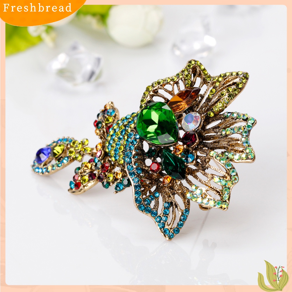 [ TERLARIS]Fashion Multicolor Rhinestone Flower Brooch Pin Lady Dress Scarf Bag Accessory