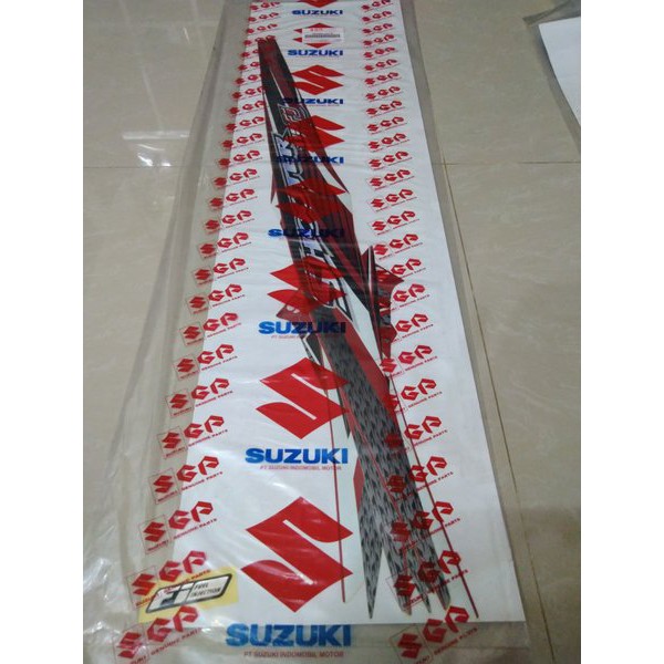 STIKER BODI STRIPING SHOOTER FI MERAH HITAM ORIGINAL SUZUKI B22J10NYTB