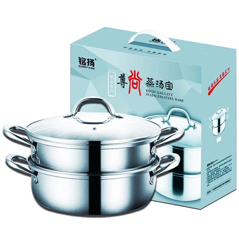 [JUALSEMUA18](MY8020) STEAMER STAINLESS STEEL 28CM SUSUN 2 PANCI KUKUS STIM HOTPOT tebal