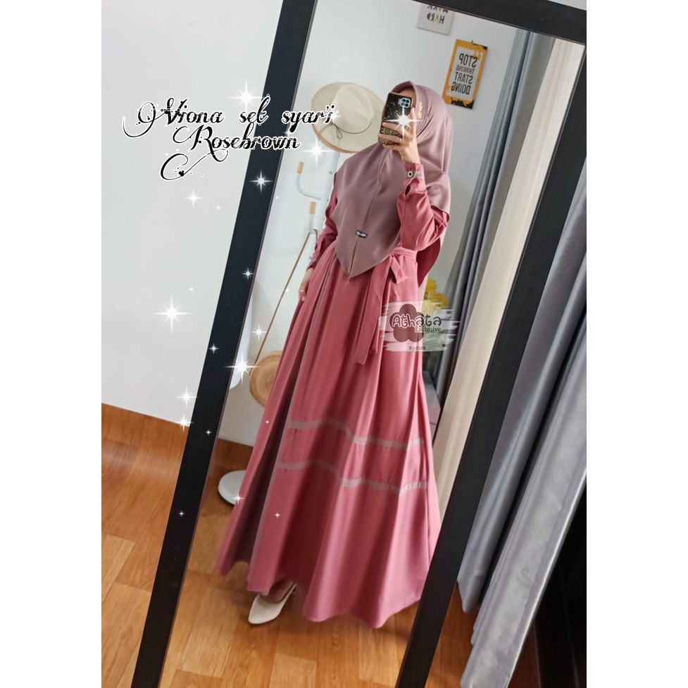 Gamis Set Hijab Athata By Dzee/Gamis Cantik Viona Set Syar'i