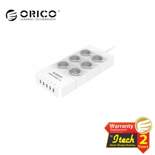 ORICO HPC-6A5U-EU Surge Protector Strip 6-Outlet with 5 USB Ports