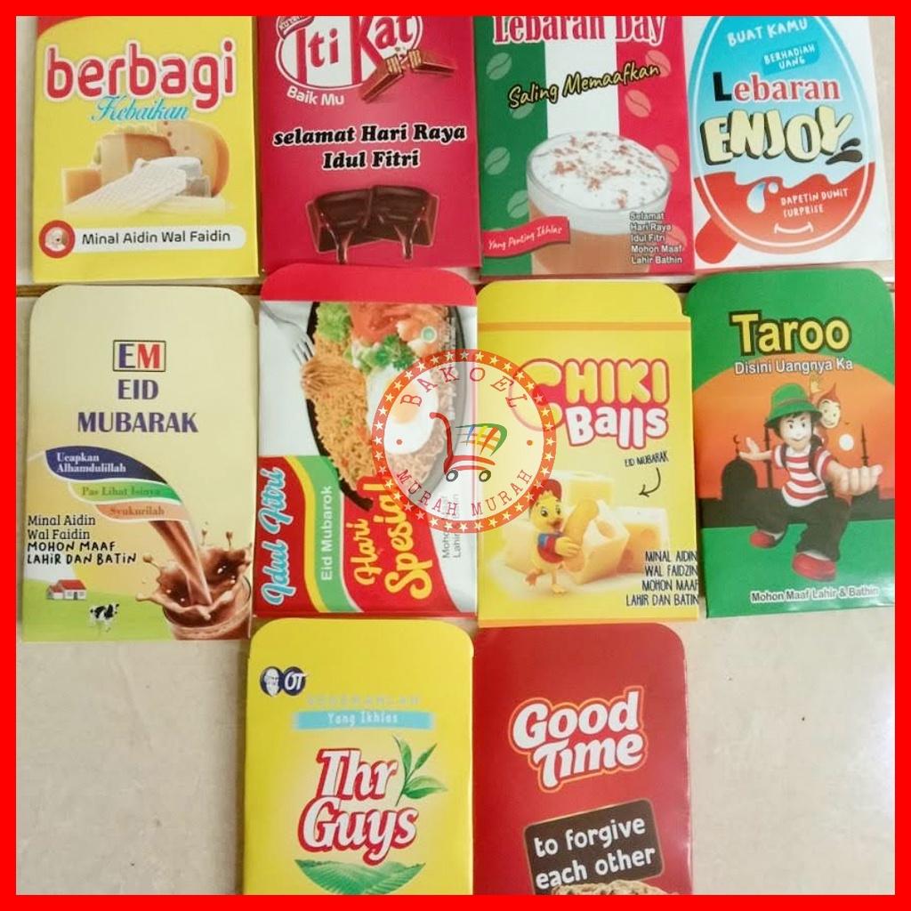 Angpao Lebaran Unik Gambar Snack Isi 10 Lembar