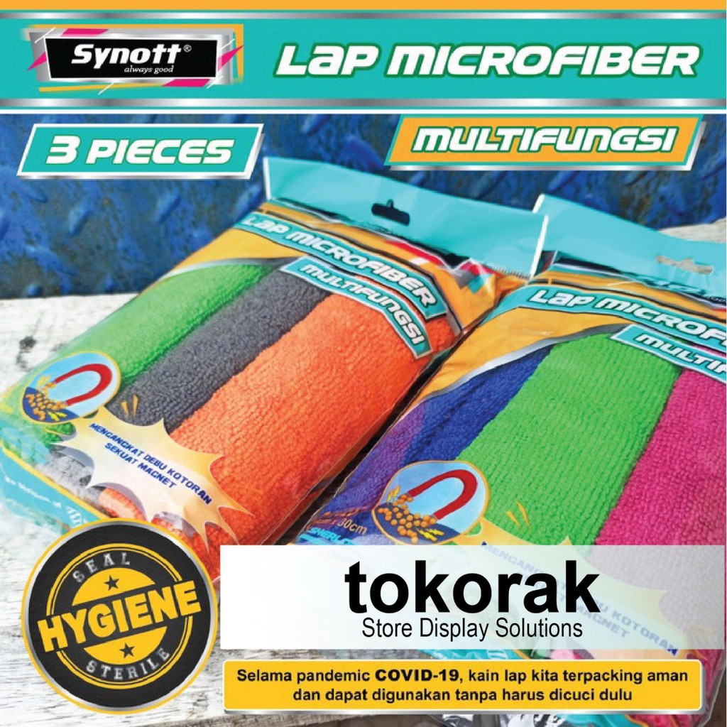 KAIN LAP MICROFIBER SYNOTT 3 PCS MULTIFUNGSI SERAP AIR MOBIL MOTOR