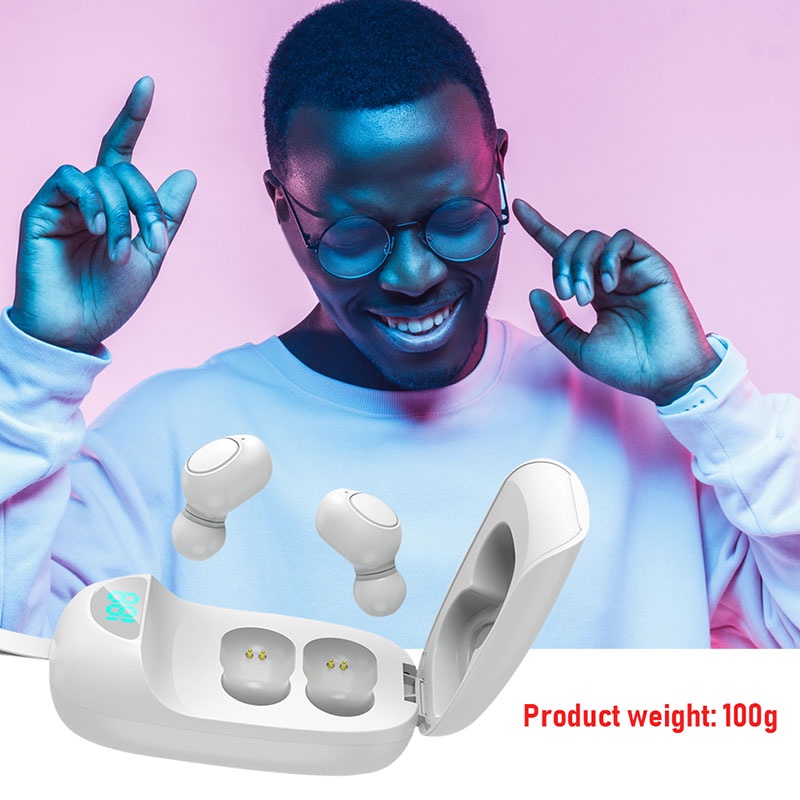 IN JKT JS25 Headset Bluetooth Sport TWS with Mic 9D Bass Stereo Type-C Handset Water Proof Earbud 5.0 Wireless Earphone Tahan Air (COD)-4