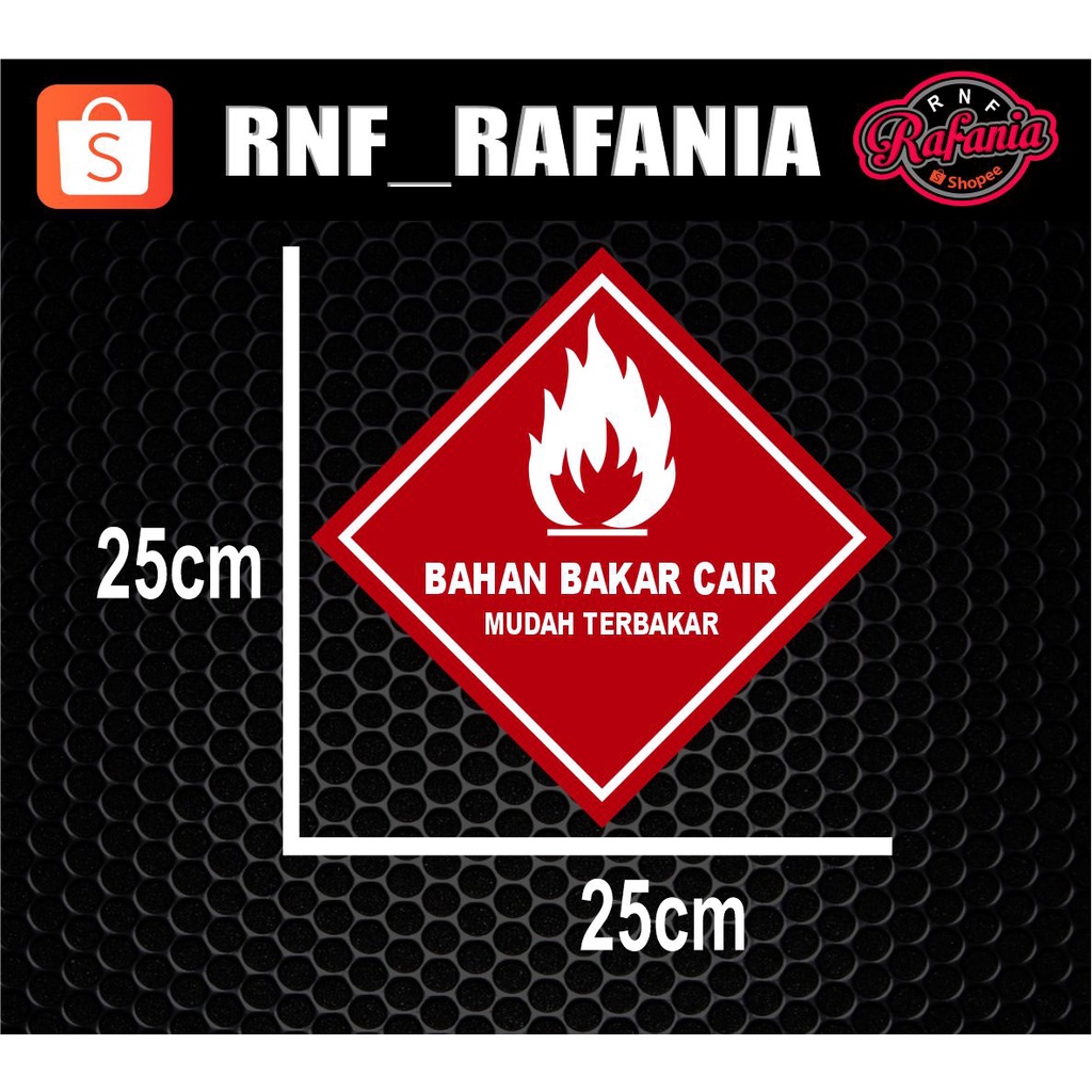 STIKER BAHAN BAKAR MUDAH TERBAKAR MENGGUNAKAN BAHAN REFLEKTIF MEMANTULKAN CAHAYA