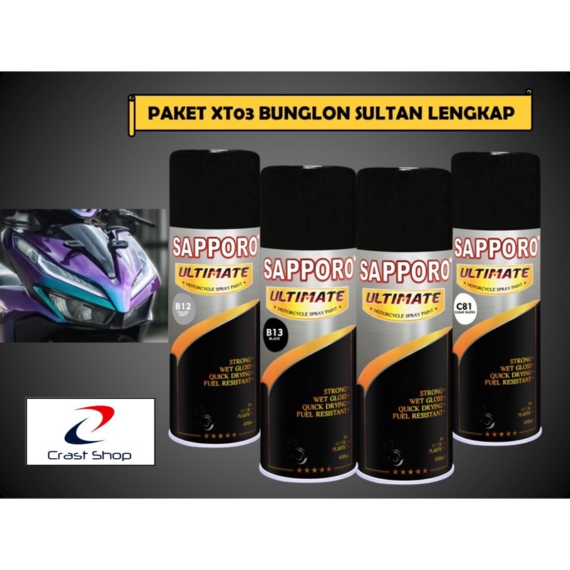 Paket LENGKAP Cat SAPPORO ULTIMATE XT03 Bunglon Sultan  / Sapporo Spray / Cat Semprot