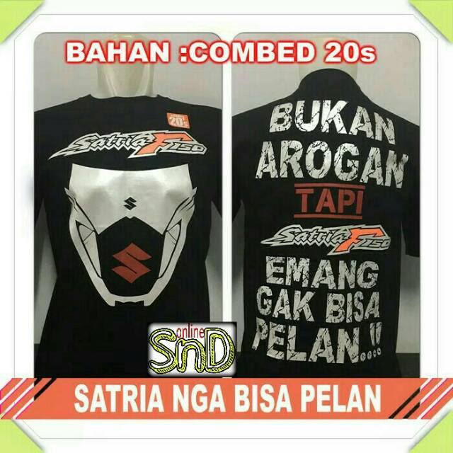 baju kaos hitam suzuki satria fu f150 nga bisa pelan distro tulisan komunitas club motor pria
