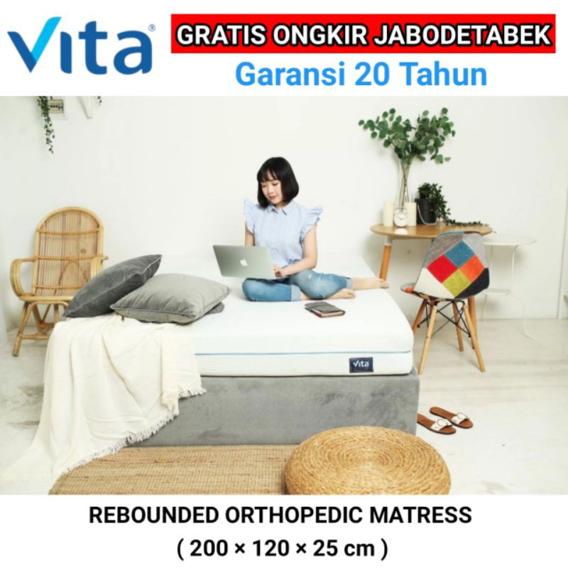 KASUR KESEHATAN ORTHOPEDIC BUSA INOAC VITA REBOUNDED 120 TEBEL 25 GARANSI 20 TH INOAC VITA