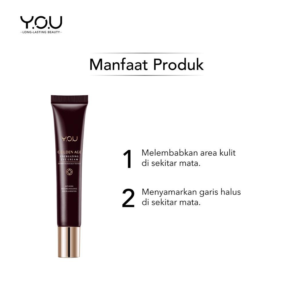 Official Distributor Y.O.U Golden Age Energizing Eye Cream Krim Mata YOU Penghilang Garis Halus Mata