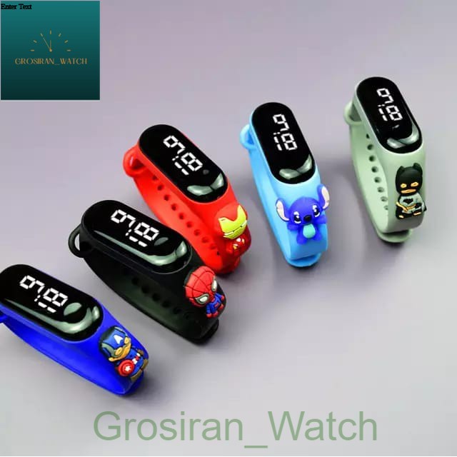 Jam Tangan Wanita/Pria/Anak-Anak Miband Led Karet Karakter Boneka [G_W]