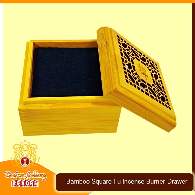 Bamboo Square Fu incense Burner-Drawer B