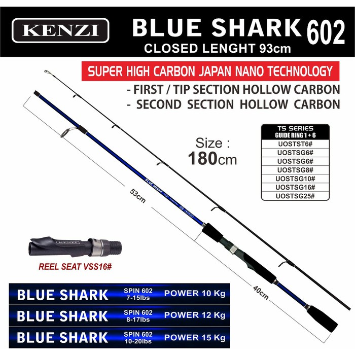 JORAN SPINNING KENZI BLUE SHARK 180 17LB AP-19